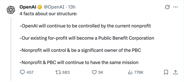 TopBull 人工智能风向突变！OpenAI放弃全面营利性转型，影响几何？
