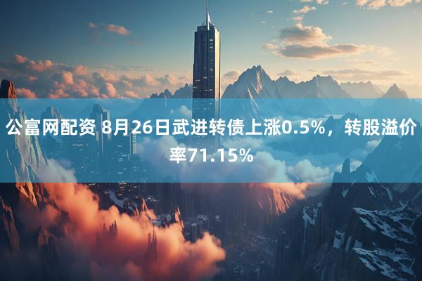 公富网配资 8月26日武进转债上涨0.5%，转股溢价率71.15%